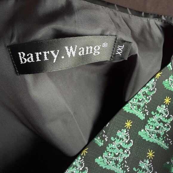 Barry Wang Vest Mens 2XL Silk Christmas Tree Holiday Formal Waistcoat - Picture 6 of 9